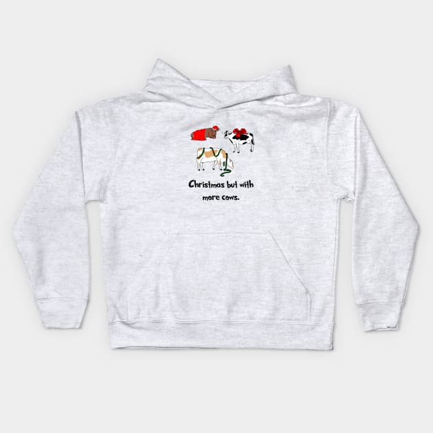 Cow Christmas Kids Hoodie by WereTermite